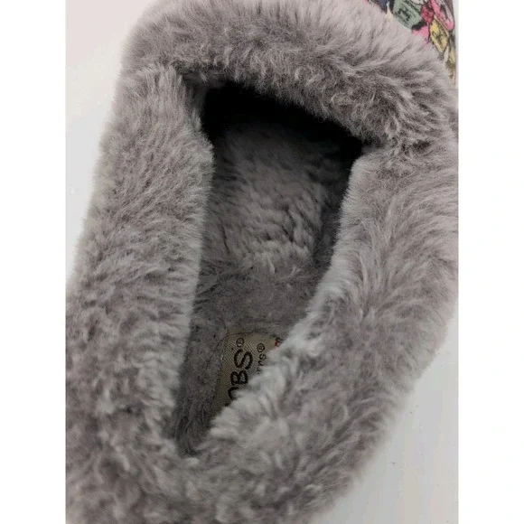 Skechers BOBS Slippers Women 7.5 Dog Print Faux Fur Lined Memory Foam Cozy - Picture 12 of 16